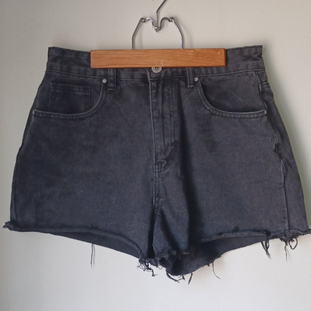 Cotton on black Jean shorts with frayed hem
